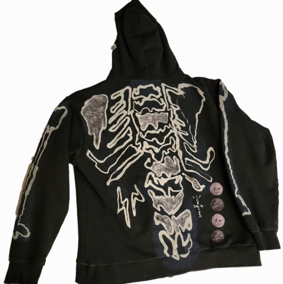 Travis Scott Cactus Jack for Fragment Skeleton Graffiti Full Zip Hoodie size XL - Picture 2 of 4